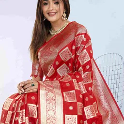 PBS PRINTS Women Woven Design Zari Pure Silk Banarasi Saree-picture-36