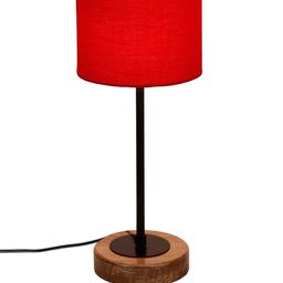 Devansh Red & Black Solid Cylindrical Table Lamp image 4