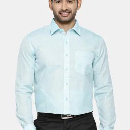 Ramraj Sky Blue Cotton Regular Fit Shirt-image-65