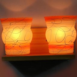 Somil Premium Designer Glass Wall / Night Lamp Elegant & Stylish Dcor Accent for Modern Interiors, Color- Orange, White, Size:- 34 X 24 X 28 CM-image-18