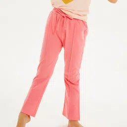 Kookie Kids Full Length Trousers Solid - Pink-picture-5