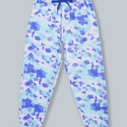 Kiddopanti Unisex Tie And Dye Design Track Pant - Blue-14