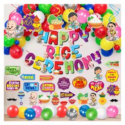 Zyozi Annaprasanam Swirls Hanging with Happy Rice Ceremony Banner and Balloon - Pack of 59-image-94