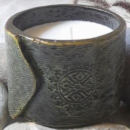 Aranya Earthcraft Block Printed Soy Wax Candle - Grey-18