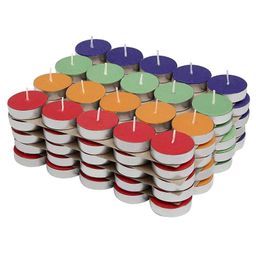 Parkash Unscented Tea Light Candles  Multicolour- Set of 100-10