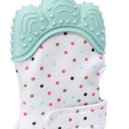 Fantasy India Silicone Teether Mitten Glove Polka Dot Print - Green-19