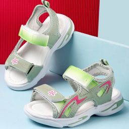 Cute Walk by Babyhug Sandals with Velcro Closure Floral Print - Green-picture-30