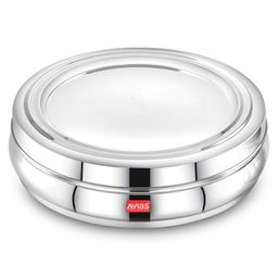 AVIAS stainless steel Deluxe spice box/ masala dani with stainless steel lid for kitchen | rust resistant | 7 compartments and SS spoon | medium-25