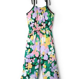 CrayonFlakes Knit Sleeveless Floral Printed Jumpsuit - Black & Green-picture-34