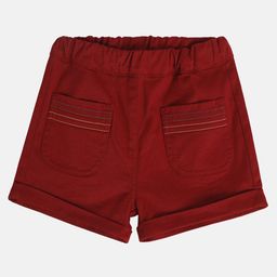 MINI KLUB Cotton Woven Solid Shorts - Red-picture-0