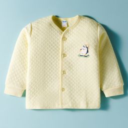 Tango Knit Full Sleeves Quilted Jhabla with Penguin Print - Lemon-picture-27