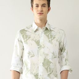Arrow New York Men Slim Fit Spread Collar Abstract Printed Cotton Formal Shirt-image-55
