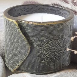Aranya Earthcraft Block Printed Soy Wax Candle - Grey image 2