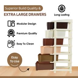 RUBOXA Brown & Beige 6-Layer Drawer Storage Organiser image 5