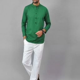 Anouk Rustic Men Regular Pure Cotton Kurta with Trousers-picture-13