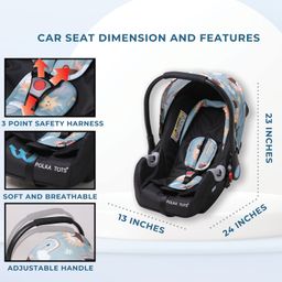 Polka Tots Click Clack Travel System Rainbow Printed Stroller And Car Seat  Green image 3