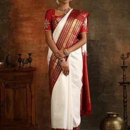 SWEETPEL Ethnic Motifs Woven Design Zari Banarasi Saree-picture-27