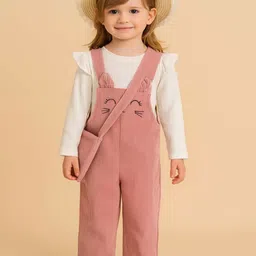 Ninas Girls Ribbed Dungaree With T-Shirt & Purse-picture-44