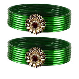 Vidhya Kangan Multi-Coloured Brass Bangles-image-25