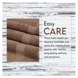 Ambra Linens 500 GSM Highly Absorbent Towels Set, 100% Cotton, Soft and Plush, All Seasons Use, Large, Everyday Use, Durable 4 Pcs Hand Towel Set - Brown image 5