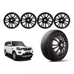 Auto Pearl BLK02 Press Type Wheel Cover with Retention Ring For Mahindra Scorpio 2.6L (Pack of 4 Pcs)-image-18