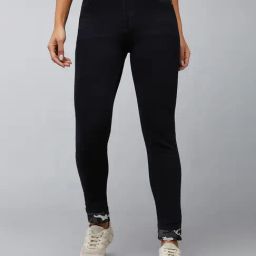 DOLCE CRUDO Black Denim Slim Fit High Rise Jeans-image-51