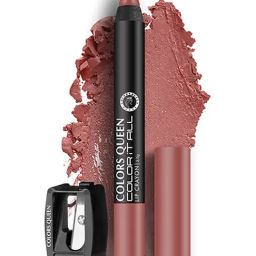 Colors Queen Color It All Lip Crayon Lipstick with Sharpener 26 Love - 3.5 gm-picture-20