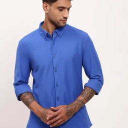 showoffff Showoff Blue Cotton Slim Fit Shirt-picture-5