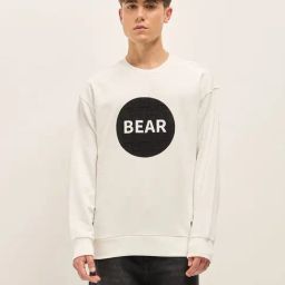 The Bear House White Cotton Relaxed Fit Self Sweatshirt-image-54