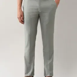 Arrow Grey Polyester Regular Fit Solid Formal Trousers-picture-46