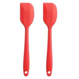 Femora Red Silicone Spatula with Grip Handle - Set of 2-16
