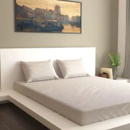 Mark Home Classic Sateen Off White Cotton 200 TC Bed Sheet Set-image-48