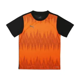 Puma Kids ftblNXT Black & Shocking Orange Color Block Pattern T-Shirt-image-84