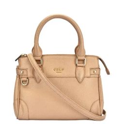 Eske Terra Golden Solid Medium Handbag-image-12