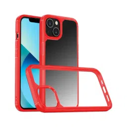 GRIPP Defender Clear Protection Transparent Back Case for Apple iPhone 13 - Red-16