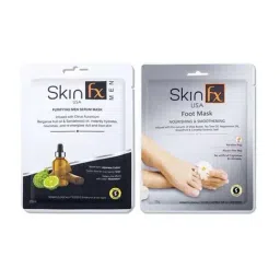 Skin Fx Nourishing Foot Mask & Purifying Men Facial Serum Mask - Pack of 2-14
