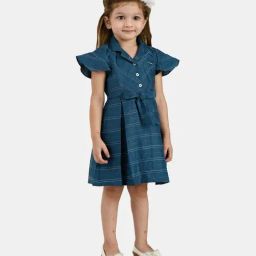 Peppermint Kids Blue Striped Dress-picture-35