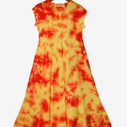 Kiddopanti Kids Yellow & Orange Tie Dye Dress-image-74