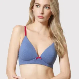 Van Heusen Comfort Fit Anti Bacterial Padded Solid Live-In Bra - Denim M�lange-13