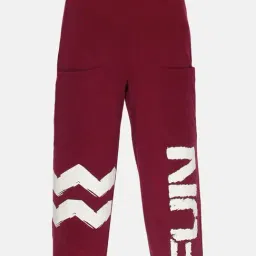 Kiddopanti Kids Maroon & White Cotton Printed Trackpants-image-23