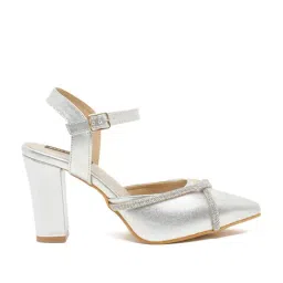 Flat N Heels Women's Silver Ankle Strap Sandals-image-76