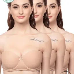 Inner Sense Beige Half Coverage Balconette Bra - Pack of 3-image-28