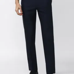 Van Heusen Navy Blue Slim Fit Trousers-image-60