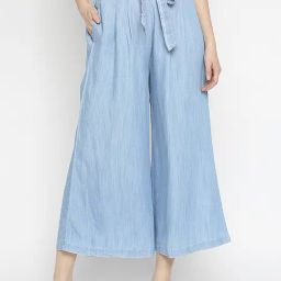 Spykar Blue Cotton Palazzos-image-65