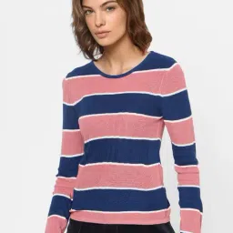 Only Dusty Pink & Navy Color-Block Pullover-image-31