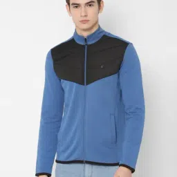 Allen Solly Blue Cotton Regular Fit Colour Block Sweatshirt-image-70