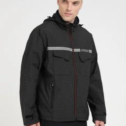 Guess Black Regular Fit Checks Jacket image 5
