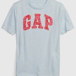 GAP Boys Ltblue Cotton Embroidered T-Shirt-image-7