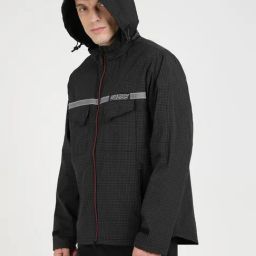 Guess Black Regular Fit Checks Jacket image 4