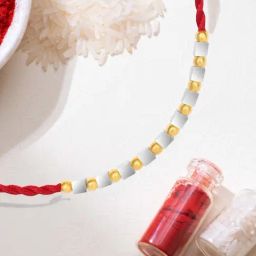 Zavya Ball Bar Radiant Gold-Plated Sterling Silver Thread Rakhi for Him-image-46